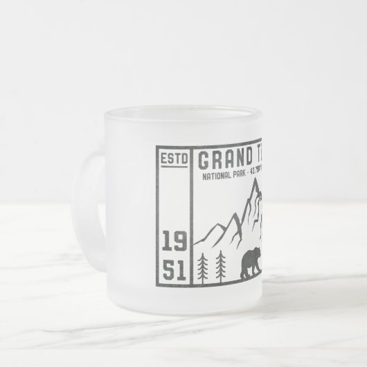  Nationaal Park Wyoming Mountain Matglas Koffiemok (Voorkant links)