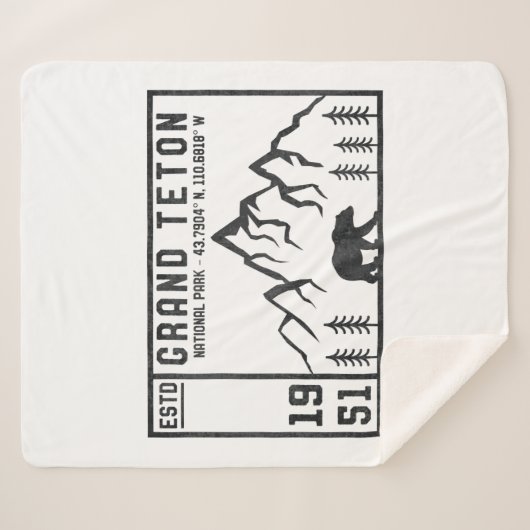  Nationaal Park Wyoming Mountain Sherpa Deken (Voorkant (horizontaal))