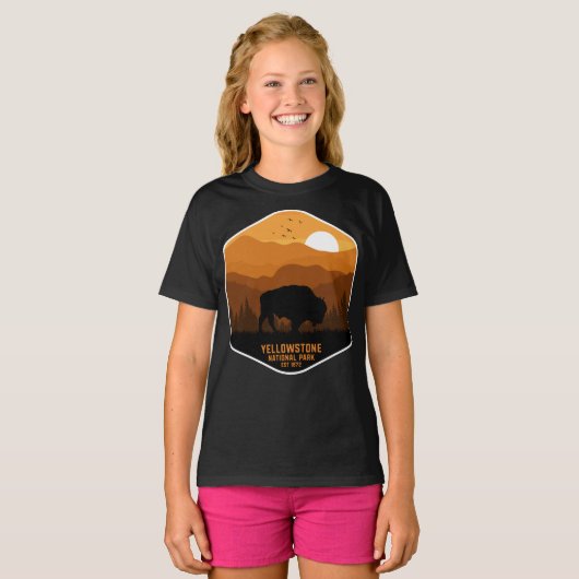  nationaal park Wyoming Retro Yellowstone T-shirt (Voorkant volledig)