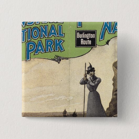 Nationaal park Yellowstone 3 Vierkante Button 5,1 Cm (Voorkant)