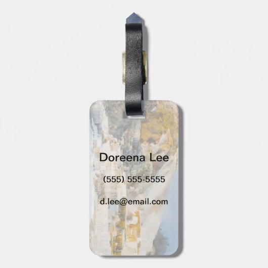 Nationaal Park Yellowstone Bagagelabel (Achterkant verticaal)