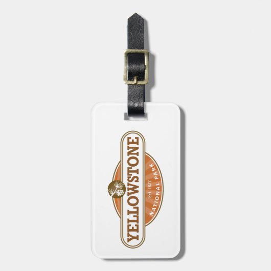 Nationaal Park Yellowstone Bagagelabel (Voorkant verticaal)
