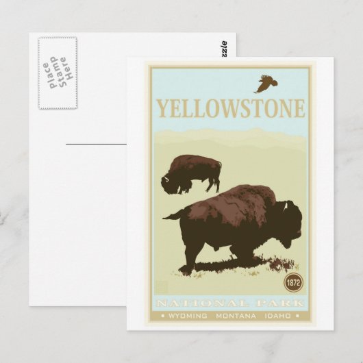 Nationaal Park Yellowstone Briefkaart (Voorkant / Achterkant)