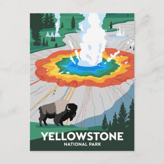Nationaal park Yellowstone Briefkaart (Voorkant)
