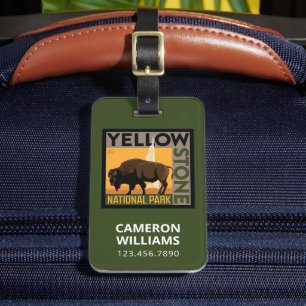 Nationaal park Yellowstone   Buffels Bagagelabel