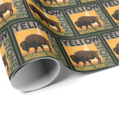 Nationaal park Yellowstone | Buffels Cadeaupapier (Rol Hoek)