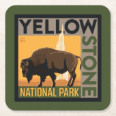 Nationaal park Yellowstone | Buffels Kartonnen Onderzetters (Voorkant)