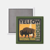 Nationaal park Yellowstone | Buffels Magneet (Voorkant / Achterkant)