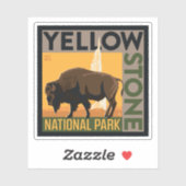 Nationaal park Yellowstone | Buffels Sticker (Vel)