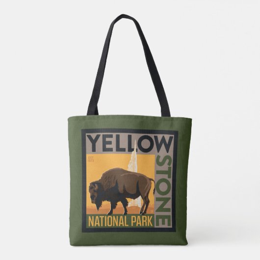 Nationaal park Yellowstone | Buffels Tote Bag (Achterkant)