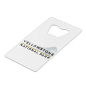 Nationaal Park Yellowstone Creditkaart Flessenopener (Voorkant Gekanteld)