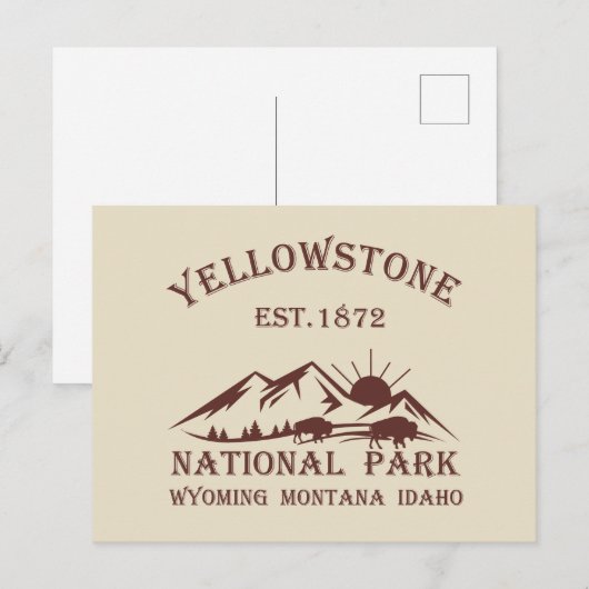 Nationaal park Yellowstone Feestdagenkaart (Voorkant / Achterkant)