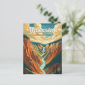 Nationaal park Yellowstone Grand Canyon Retro Kuns Briefkaart (Staand voorkant)
