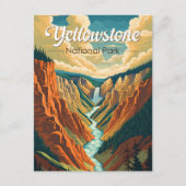 Nationaal park Yellowstone Grand Canyon Retro Kuns Briefkaart (Voorkant)