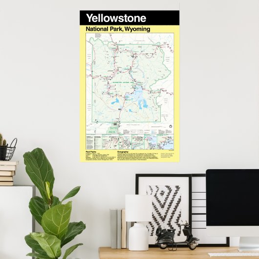 Nationaal Park Yellowstone Groot Poster (Thuiskantoor)