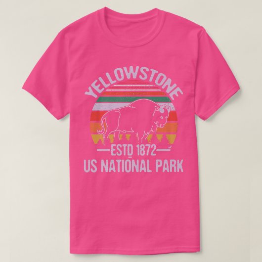 Nationaal Park Yellowstone, ingesteld op 1872 Biso T-shirt (Design voorkant)