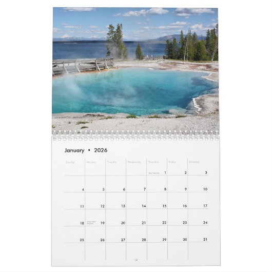 Nationaal Park Yellowstone Kalender (Jan 2026)