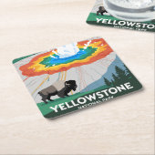 Nationaal park Yellowstone Kartonnen Onderzetters (Schuin)