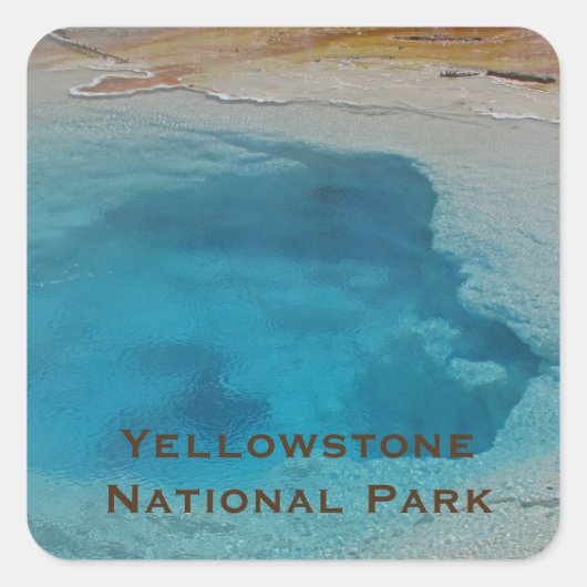 Nationaal park Yellowstone Landscape Blue Pool Vierkante Sticker (Voorkant)