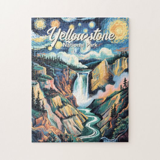 Nationaal park Yellowstone Lower Falls Levendig Legpuzzel (Verticaal)