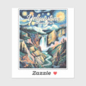 Nationaal park Yellowstone Lower Falls Levendig Sticker (Vel)