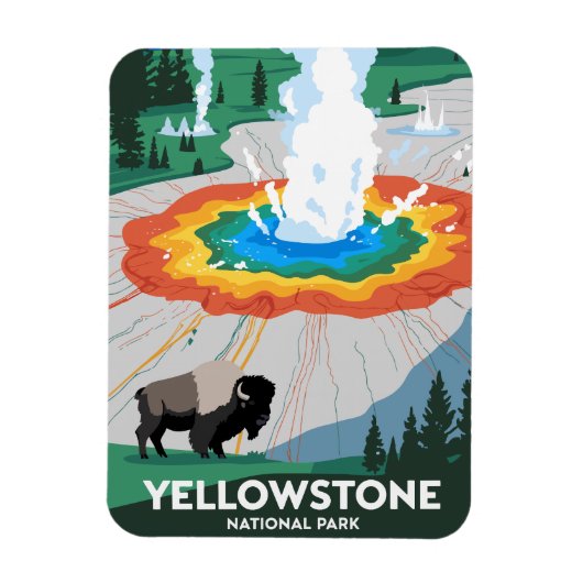 Nationaal park Yellowstone Magneet (Verticaal)