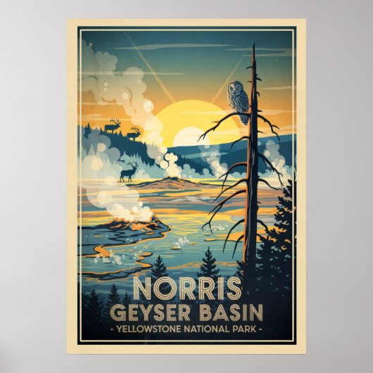Nationaal park Yellowstone - Norris Geyser Basin Poster (Voorkant)