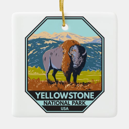 Nationaal park Yellowstone North American Bison Keramisch Ornament (Voorkant)