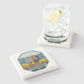 Nationaal park Yellowstone North American Bison Stenen Onderzetter (Zijkant)