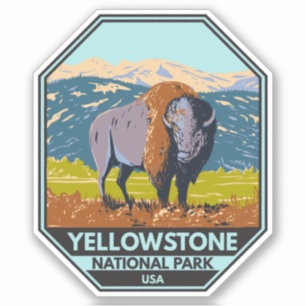 Nationaal park Yellowstone North American Bison Sticker