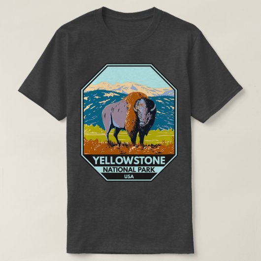 Nationaal park Yellowstone North American Bison T-shirt (Design voorkant)