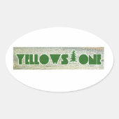 Nationaal Park Yellowstone Ovale Sticker (Voorkant)