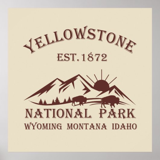 Nationaal park Yellowstone Poster (Voorkant)
