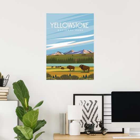 Nationaal park Yellowstone Poster (Thuiskantoor)