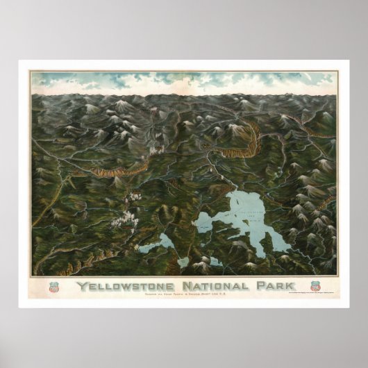 Nationaal Park Yellowstone Poster 1902 (Voorkant)