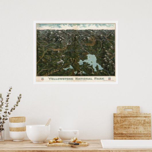 Nationaal Park Yellowstone Poster 1902 (Keuken)