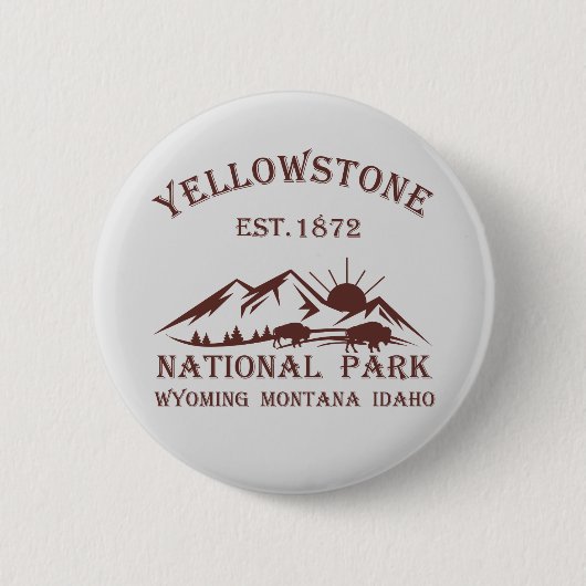 Nationaal park Yellowstone Ronde Button 5,7 Cm (Voorkant)