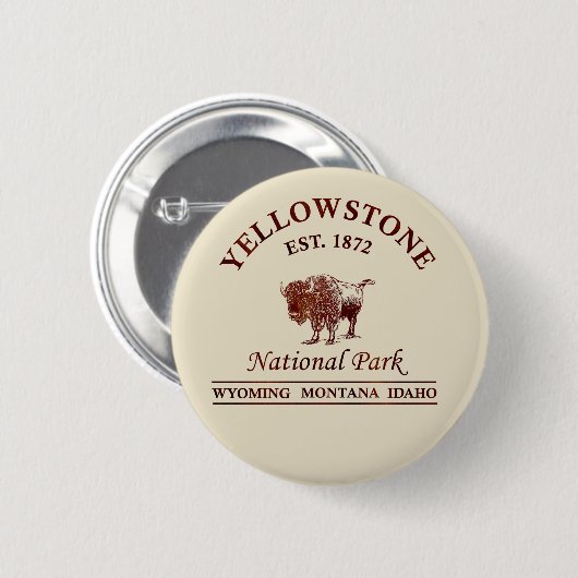Nationaal park Yellowstone Ronde Button 5,7 Cm (Voorkant /achterkant)