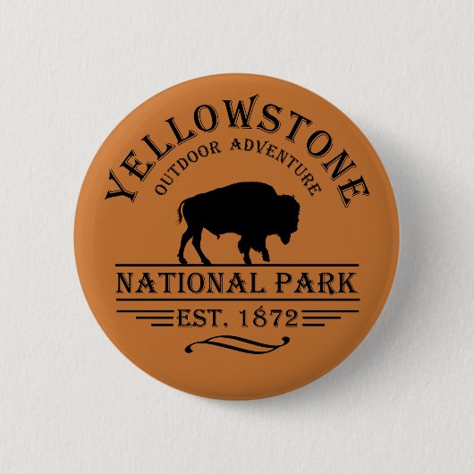 nationaal park yellowstone ronde button 5,7 cm (Voorkant)