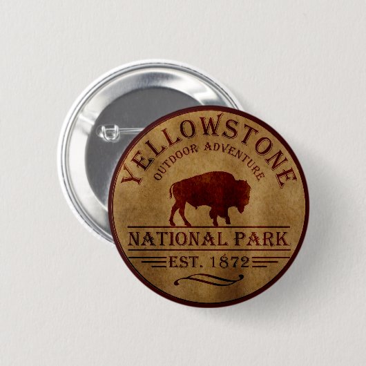 Nationaal park Yellowstone Ronde Button 5,7 Cm (Voorkant /achterkant)