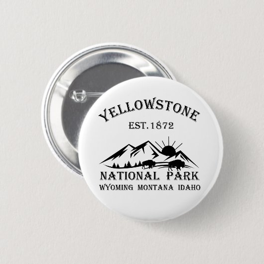 Nationaal park Yellowstone Ronde Button 5,7 Cm (Voorkant /achterkant)