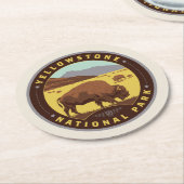 Nationaal Park Yellowstone Ronde Kartonnen Onderzetter (Gebogen)