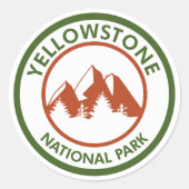 Nationaal Park Yellowstone Ronde Sticker (Voorkant)
