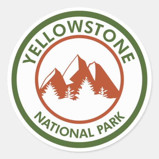 Nationaal Park Yellowstone Ronde Sticker (Voorkant)