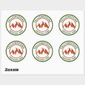 Nationaal Park Yellowstone Ronde Sticker (Vel)
