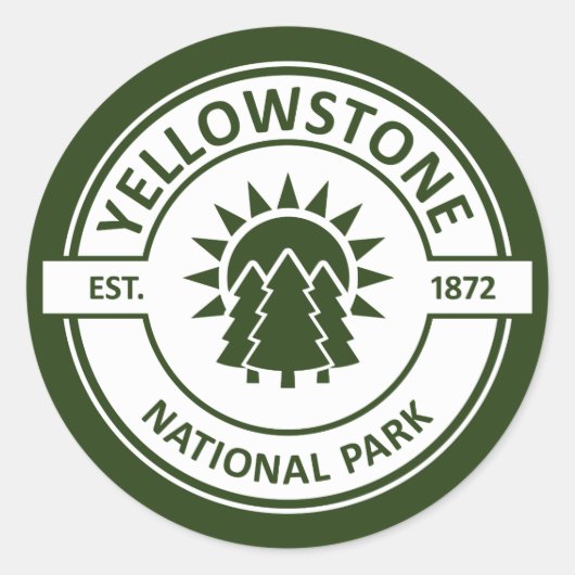 Nationaal Park Yellowstone Ronde Sticker (Voorkant)