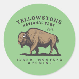 Nationaal Park Yellowstone Ronde Sticker