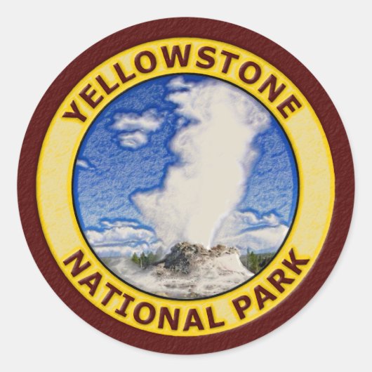 Nationaal Park Yellowstone Ronde Sticker (Voorkant)