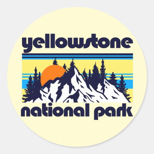 Nationaal Park Yellowstone Ronde Sticker (Voorkant)