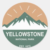 Nationaal Park Yellowstone Ronde Sticker (Voorkant)